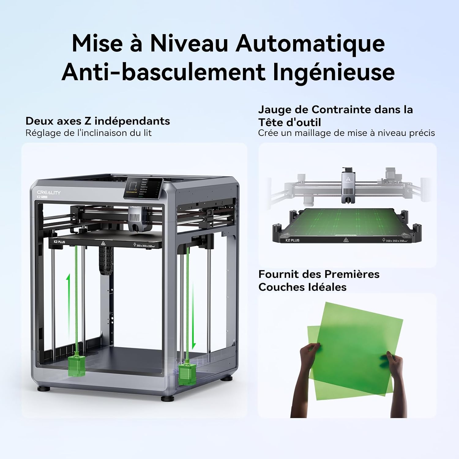 K2 Plus Combo Imprimante 3D, Impression Multicolore avec CFS, 600 mm/s Haute Vitesse, Double Caméra Al, Mise à Niveau Entièrement Automatique, Volume de Construction 350 x 350 x 350 mm K2-Plus-Combo