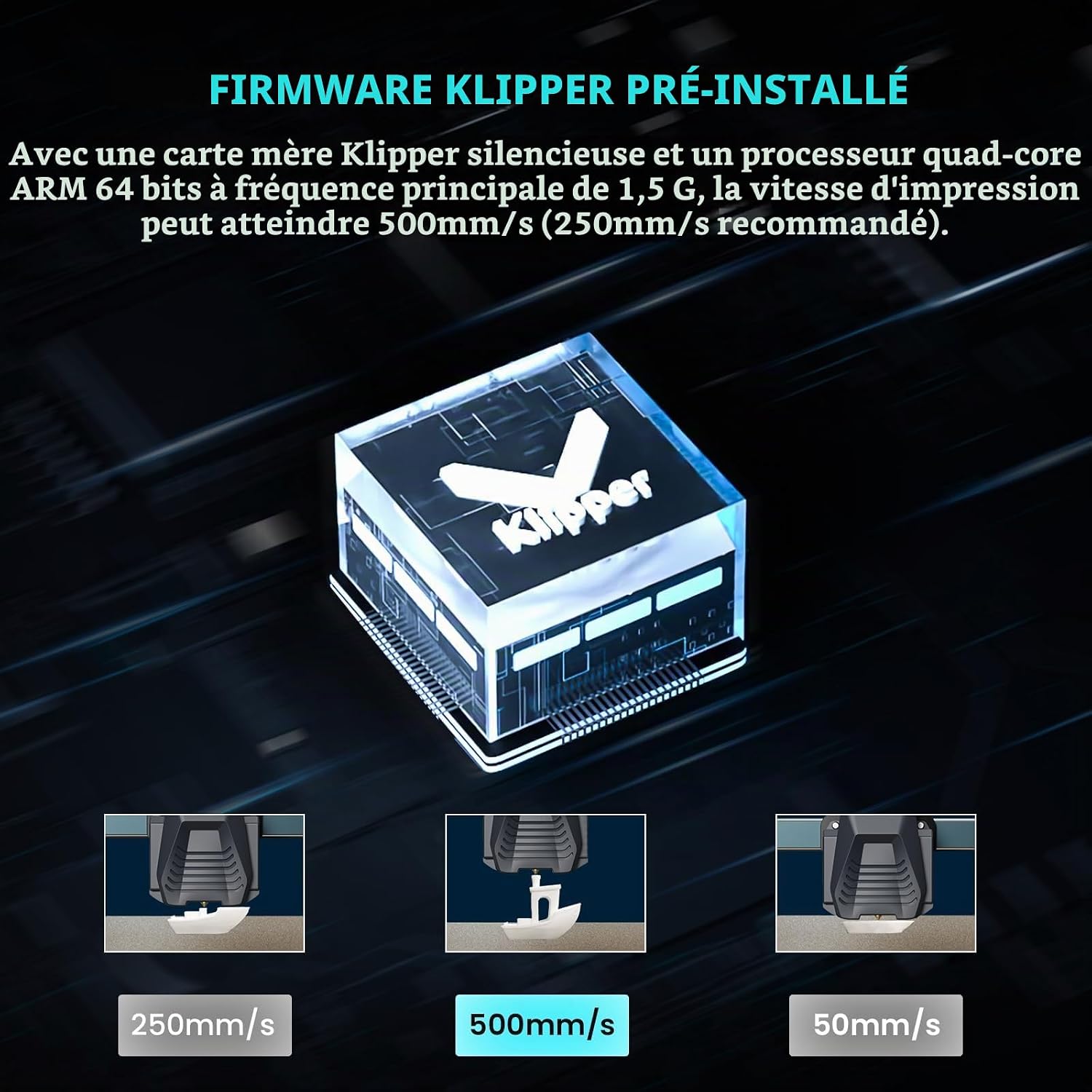 Neptune 4 Imprimante 3D, 500 mm/s, imprimante FDM Haute Vitesse Rapide avec micrologiciel Klipper, nivellement Automatique et extrudeuse directe à Double Vitesse, Assemblage Facile pour Les