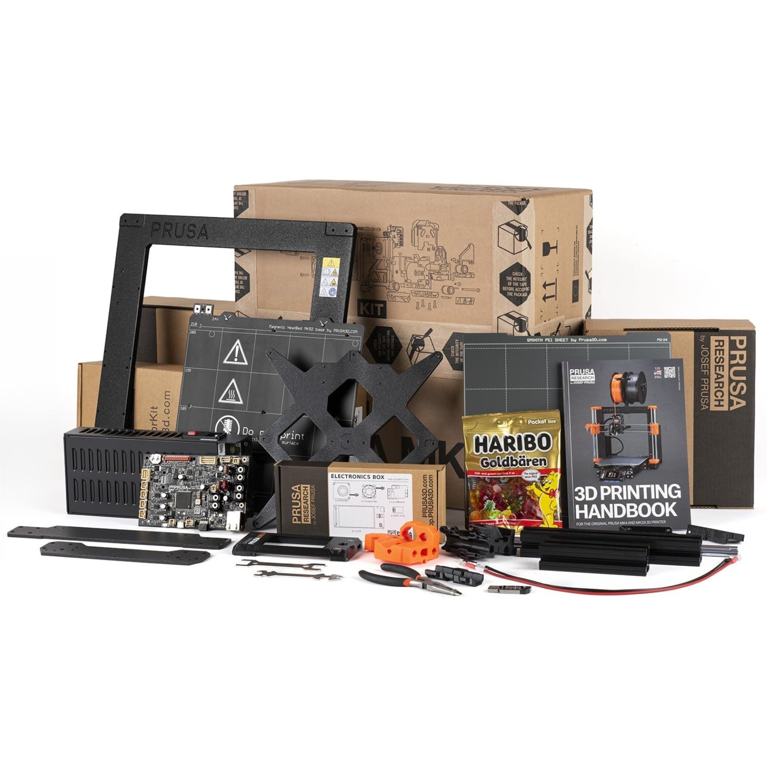 Kit d'imprimante 3D Original Prusa MK4S, Feuilles d'impression Amovibles, kit DYI pour imprimante 3D pour débutants, Amusant à Assembler, calibrage Automatique, échantillon de Filament Inclus, Taille