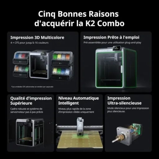 Test Creality K2 Combo (A) : la CoreXY rapide qui veut faire du multi‑couleur simple à la maison