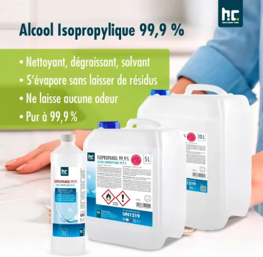 Isopropanol 99,9% (IPA) 24 X 1 L - Alcool Isopropylique pour le Nettoyage et le Dégraissage - Solvant Puissant - Multiusage 1 l (Lot de 24)