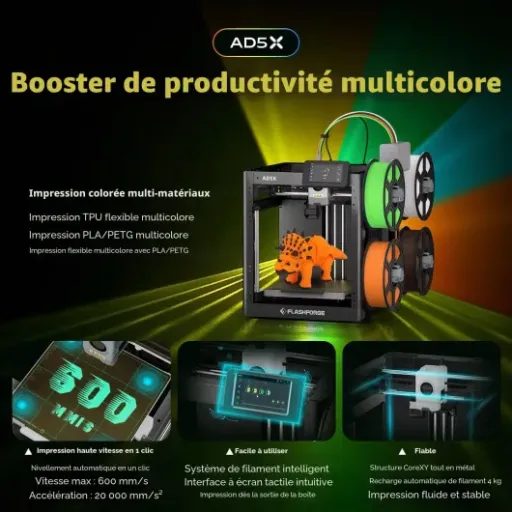 Test FLASHFORGE AD5X : l’imprimante 3D multi-couleurs qui veut aller (très) vite