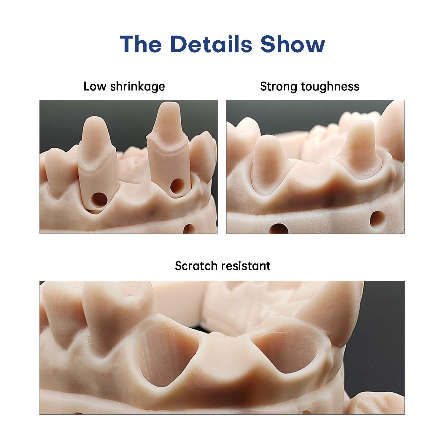 JAMG HE Imprimante 3D en résine dentaire Pro Model Résine dentaire pour modèle de couronne et de pont, modèle orthodontique, modèle d'implant, etc - (Lavable à l'eau, gris clair) gris clair Lavable à l'eau