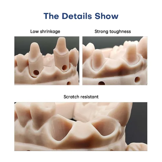 JAMG HE Imprimante 3D en résine dentaire Pro Model Résine dentaire pour modèle de couronne et de pont, modèle orthodontique, modèle d'implant, etc - (Lavable à l'eau, gris clair) gris clair Lavable à l'eau