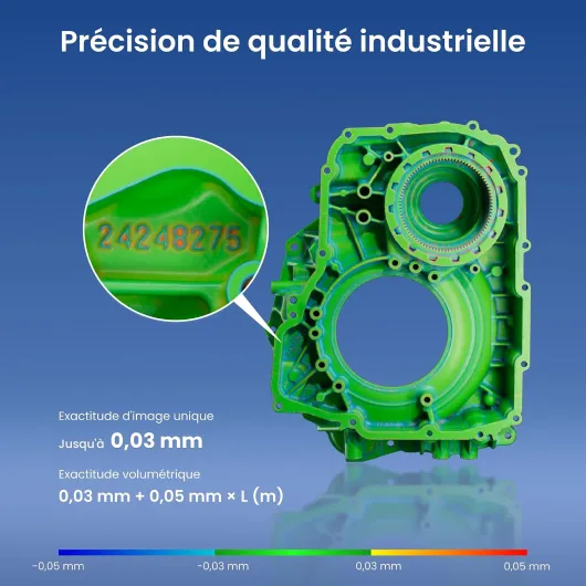 Pop 4 Scanner 3D Portable – Exactitude 0,03 mm, Laser Bleu, jusqu'à 105 fps, Segmentation IA & modélisation 3DGS, 5 Modes, Anti-Vibrations, Scan extérieur, pour Impression 3D – Premium POP4-ADVANCED