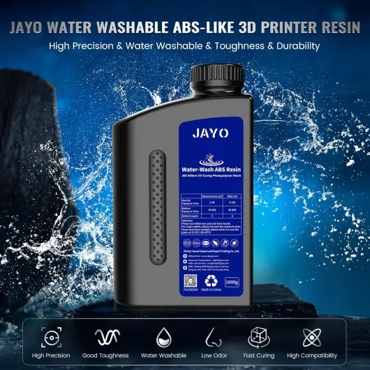 Résine ABS-Like Lavable à l'Eau 3KG, Résine d'Imprimante 3D 405nm UV Standard Résine Photopolymère Rapide pour Imprimante 3D LCD/DLP/SLA, Haute Précision, Non fragile, Faible Odeur, Gris Foncé 3KG Gris Foncé