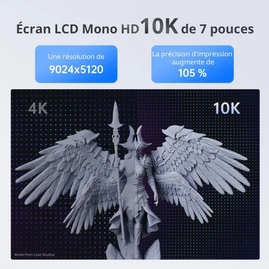 Photon Mono4 Imprimante 3D Résine 7" 10K Mono LCD, Volume 153,4×87×165mm, Technologie LighTurbo, Haute Précision & Résultats Ultra‑Lisses, Facile pour Débutants et Experts Photon Mono 4