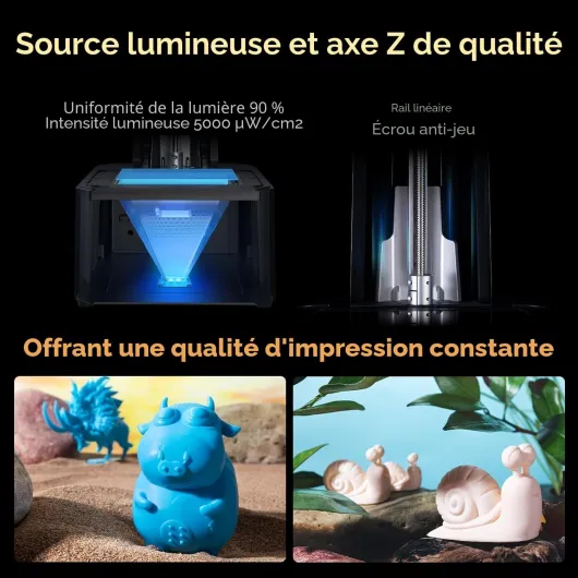 Halot R6 Imprimante 3D en Résine, Écran LCD Monochrome 2K, Source de Lumière Améliorée avec Impression de Haute Précision, Imprimantes 3D en Résine à Flux de Travail Simple pour Débutants Orange