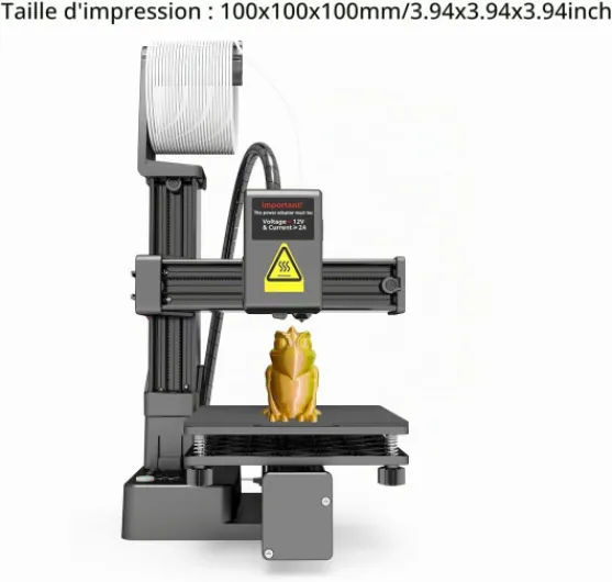 Imprimante 3D de haute précision 10-40 mm/s, mini machines d'impression 3D, pour débutants, bricoleurs, prend en charge le filament PLA TPU 1,75 mm, imprimante 3D débutant avec 1 clic