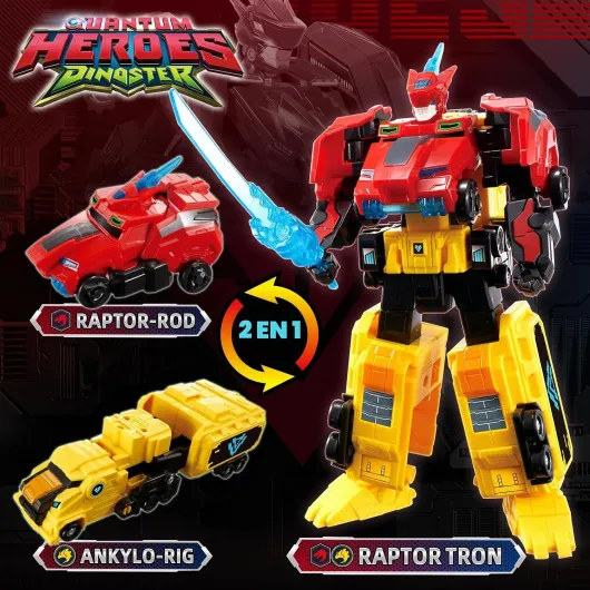 Robot Transforming 2 en 1 Raptor Tron, 7,48 Pouces, Jouets Transformable pour Enfants, Jouets Transforming Chariot et Robot pour garçons et Filles de 5 6 7 8 9 10 Ans 2 in 1 Raptor Tron