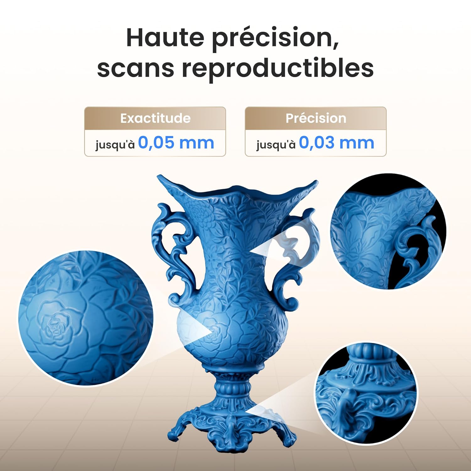 INSPIRE 2 Scanner 3D pour impression 3D, double modes lumière structurée & laser, précision jusqu'à 0,03 mm, scan extérieure, zoom optique, Wi-Fi 6 sans fil, Standard INSPIRE2 STANDARD