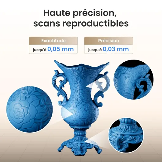 INSPIRE 2 Scanner 3D pour impression 3D, double modes lumière structurée & laser, précision jusqu'à 0,03 mm, scan extérieure, zoom optique, Wi-Fi 6 sans fil, Standard INSPIRE2 STANDARD