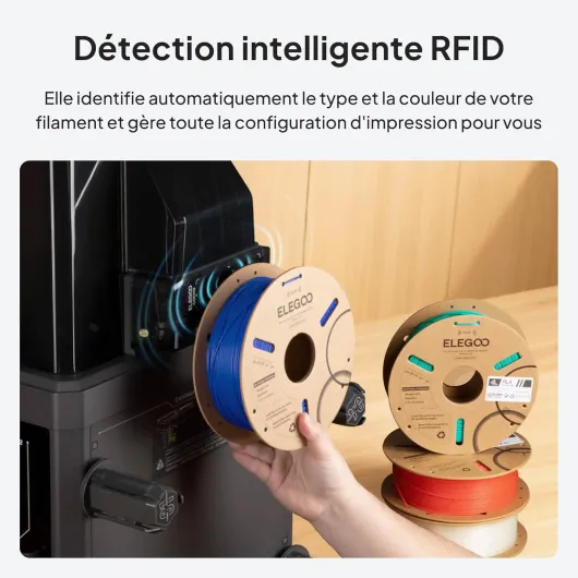 Filament PLA RFID 1.75mm Couleur Bois 1KG Filament pour Imprimante 3D Précision Dimensionnelle +/- 0.02mm Bobine de Carton Filament d'Impression 3D Convient à la plupart des Imprimantes 3D FDM